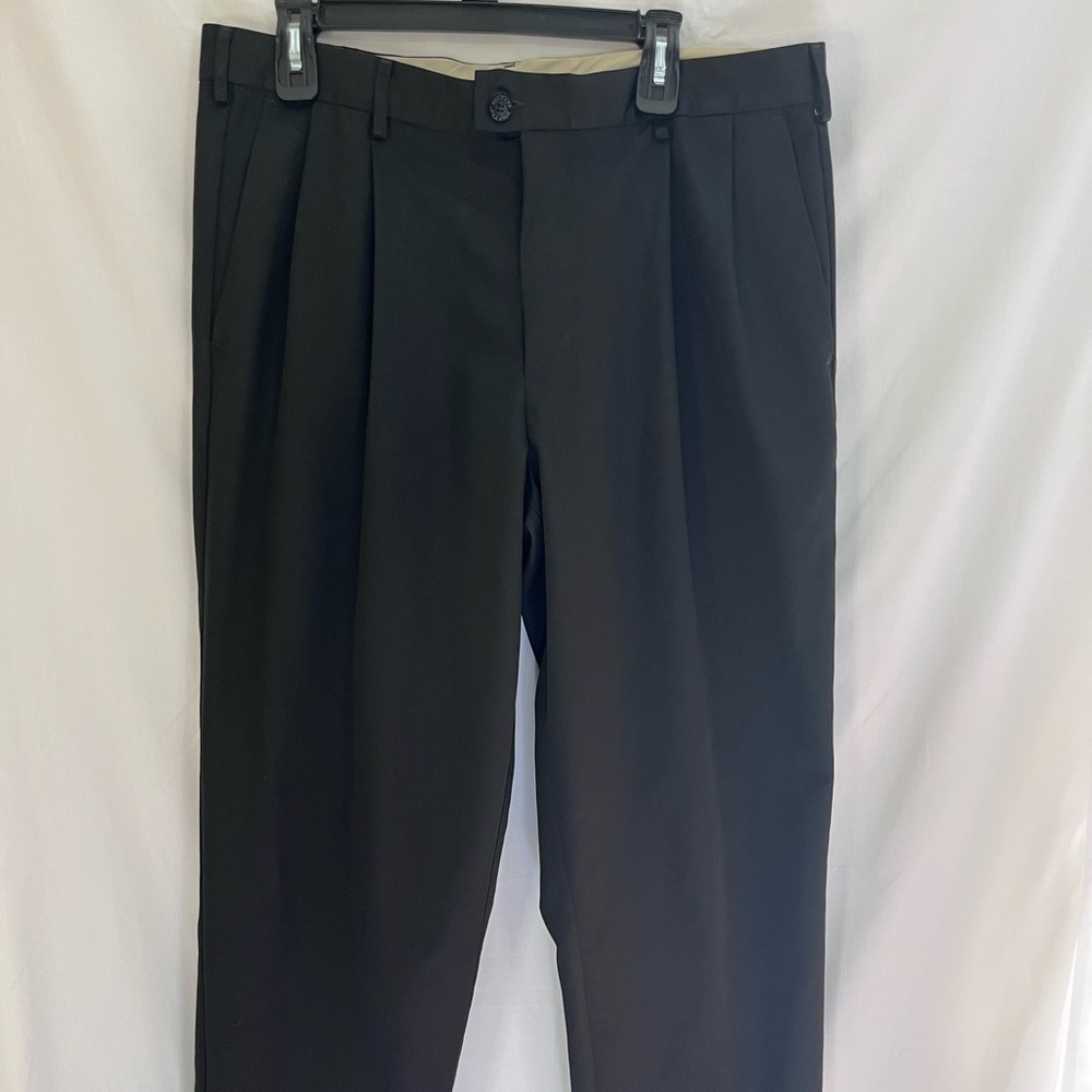 Dockers Black Pleated Cuff Trousers Sz 36x34